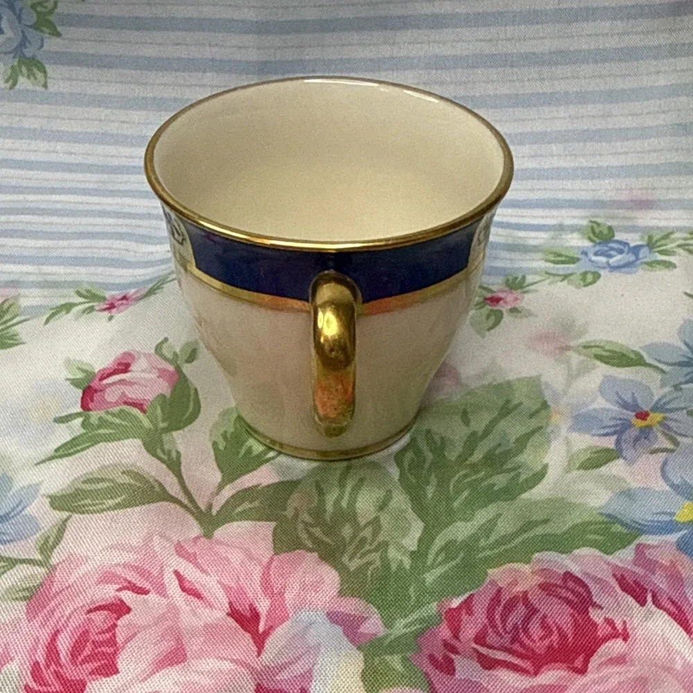 Lenox for Tiffany & Co. Porcelain Tea Cup, Floral Band, Gold Trim, Vintage‎ 2